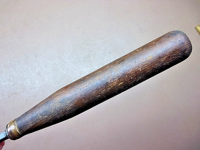 Antique Signed Cast Steel 7/16" Straight Edge Wood Paring Chisel 10 3/4" SHARP!