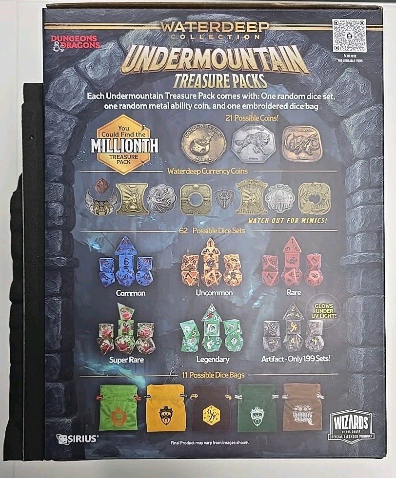 D&D Undermountain Waterdeep Collection Dice 25 Booster Display