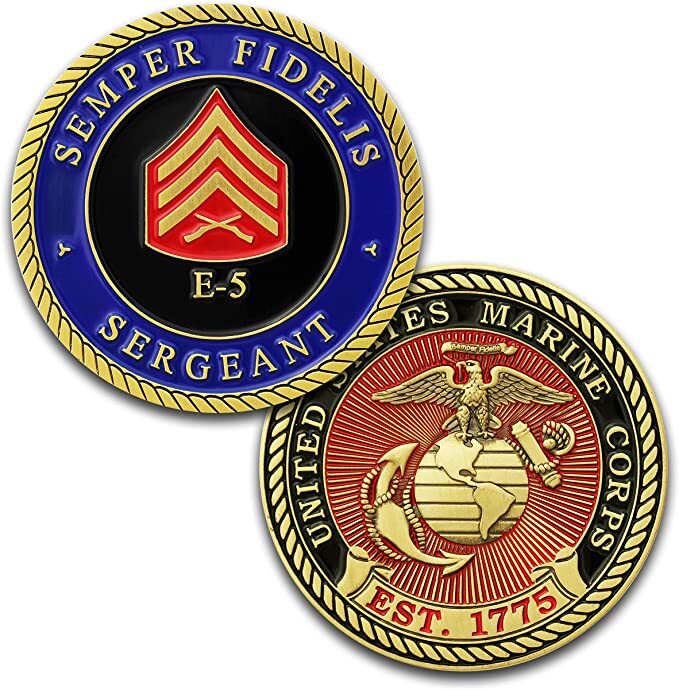 United States Marine Corps Sergeant E5 Challenge Coin