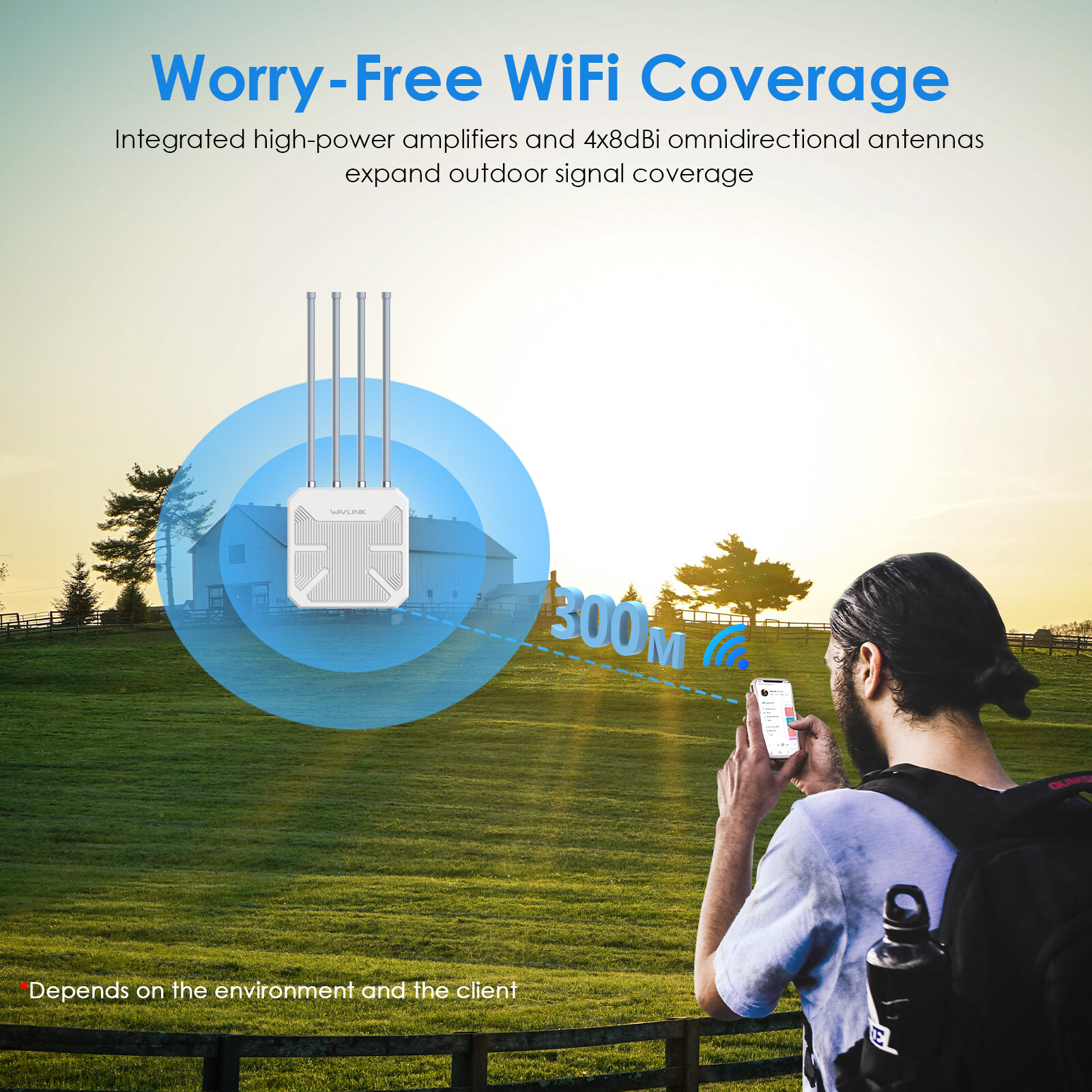 AX1800 Wireless Extender Outdoor WiFi6 Router Repeater High Speed Indoor/Outdoor