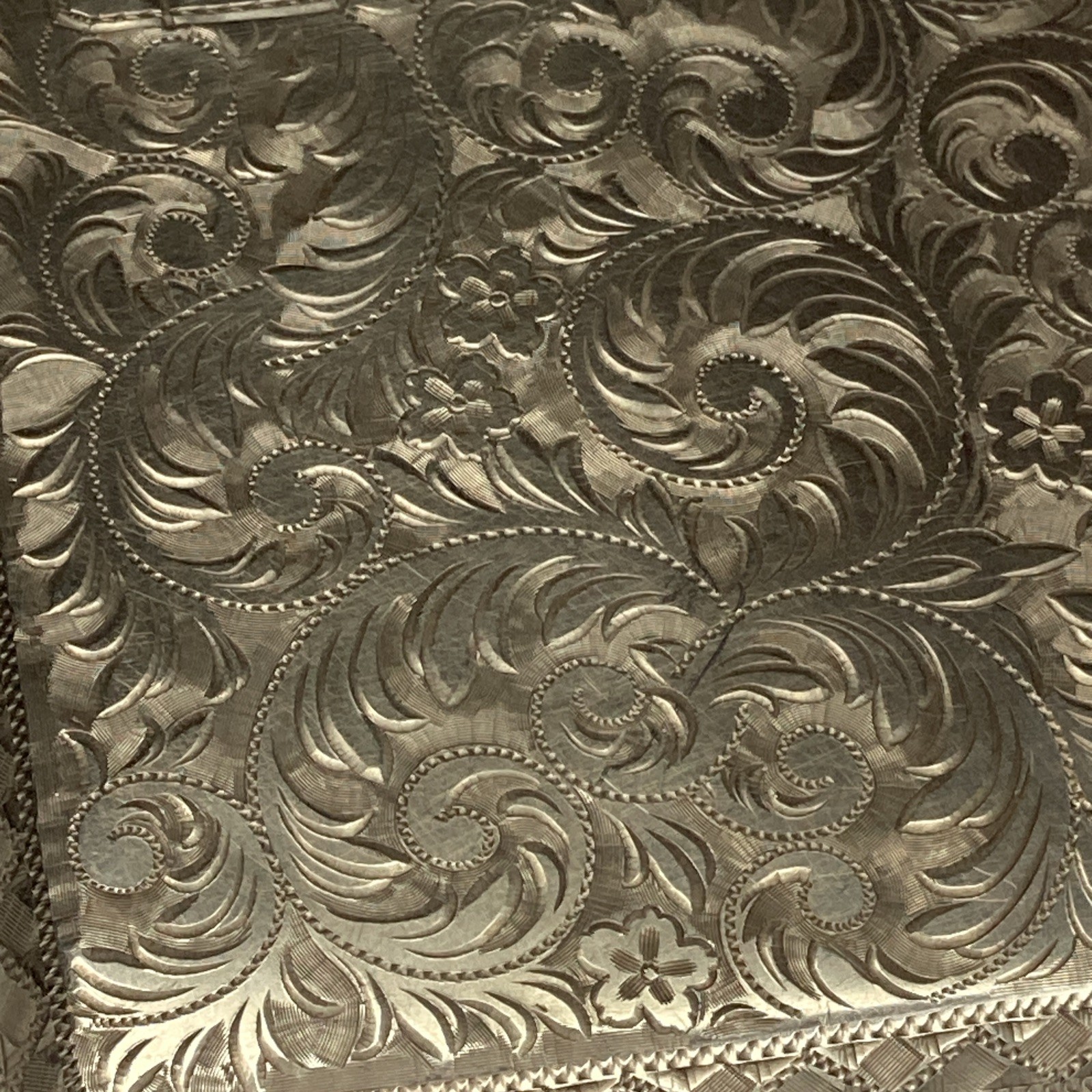 Sterling Silver .950 Cigarette Case Vintage Engraved~Made In Japan(130.5 Grams)