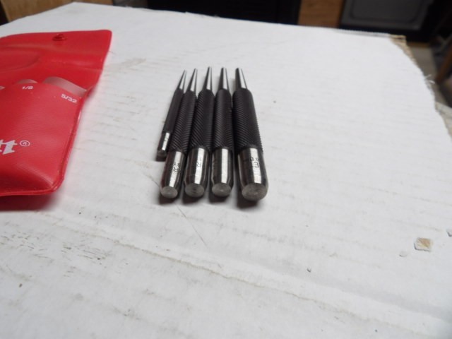 STARRETT #816 Prick Punch, Set of 5, 4" Length in Pouch New