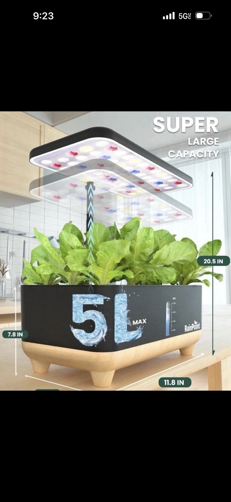 RAINPOINT Indoor Hydroponics Growing System13 Pods Hydroponic Garden Open Box