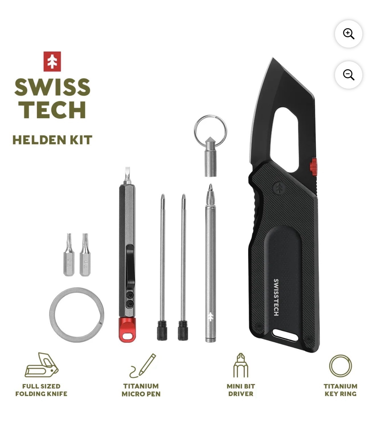 Swiss Tech 4-in-1 EDC Essential Multitools Knife Kit
