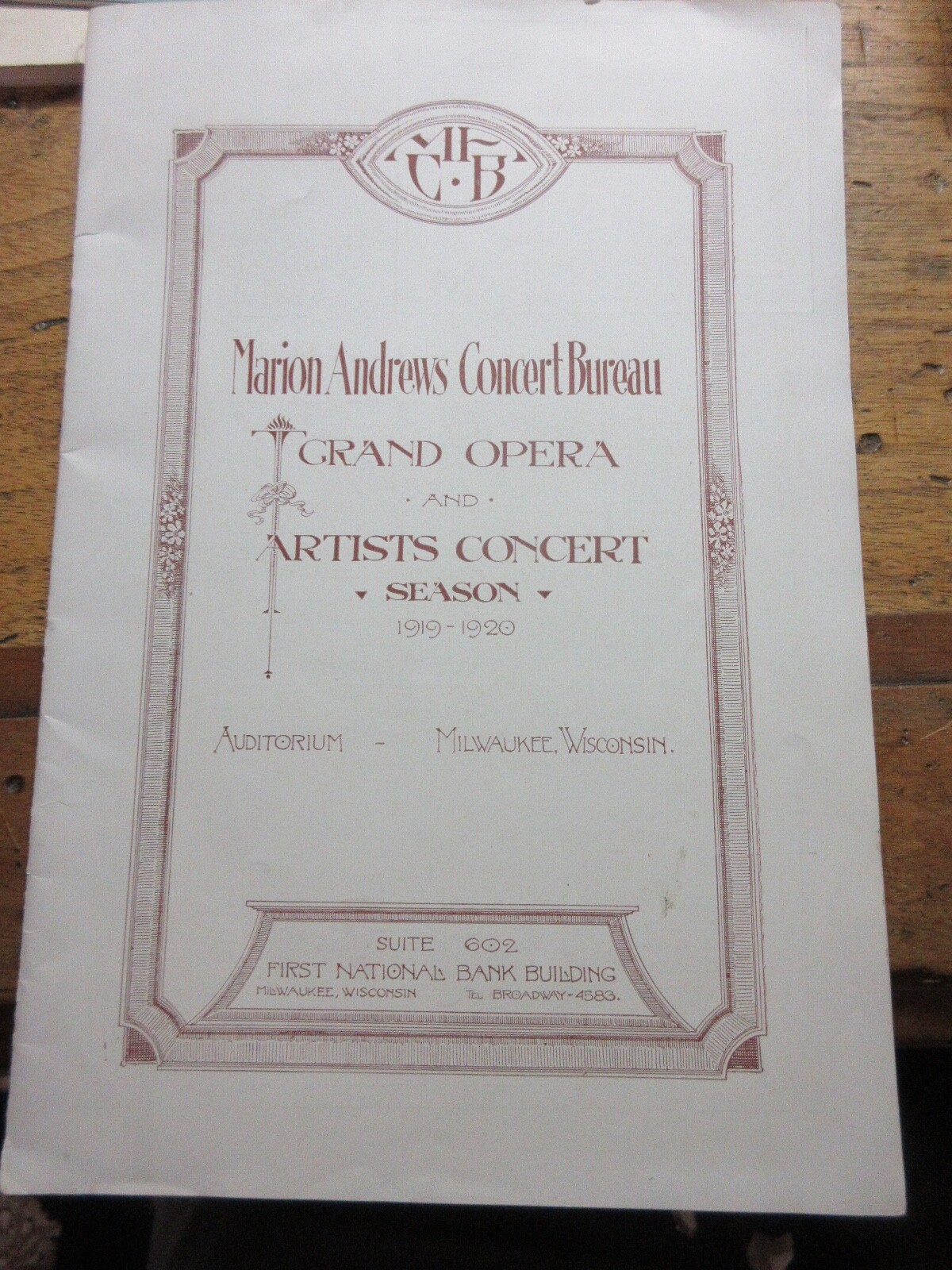 Seating Chart MILWAUKEE AUDITORIUM + MARION ANDREWS GRAND OPERA ARTIST CONCERT