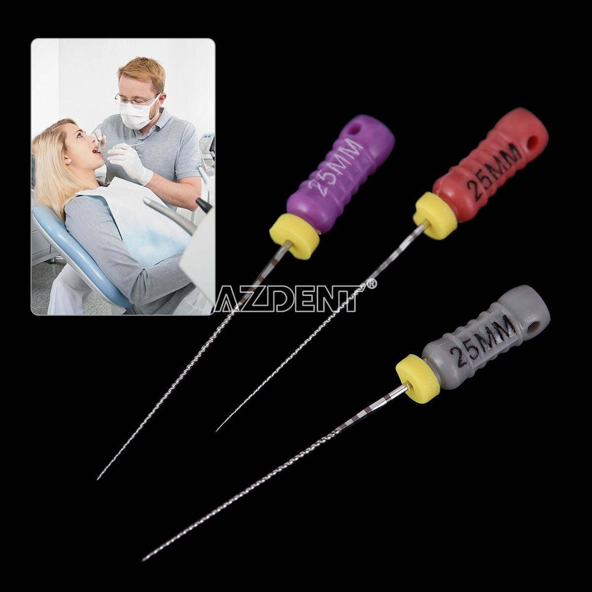 6pcs Dental Hand Use C Files 6# 8# 10#25mm Endodontics Endo Root Canal AZDENT