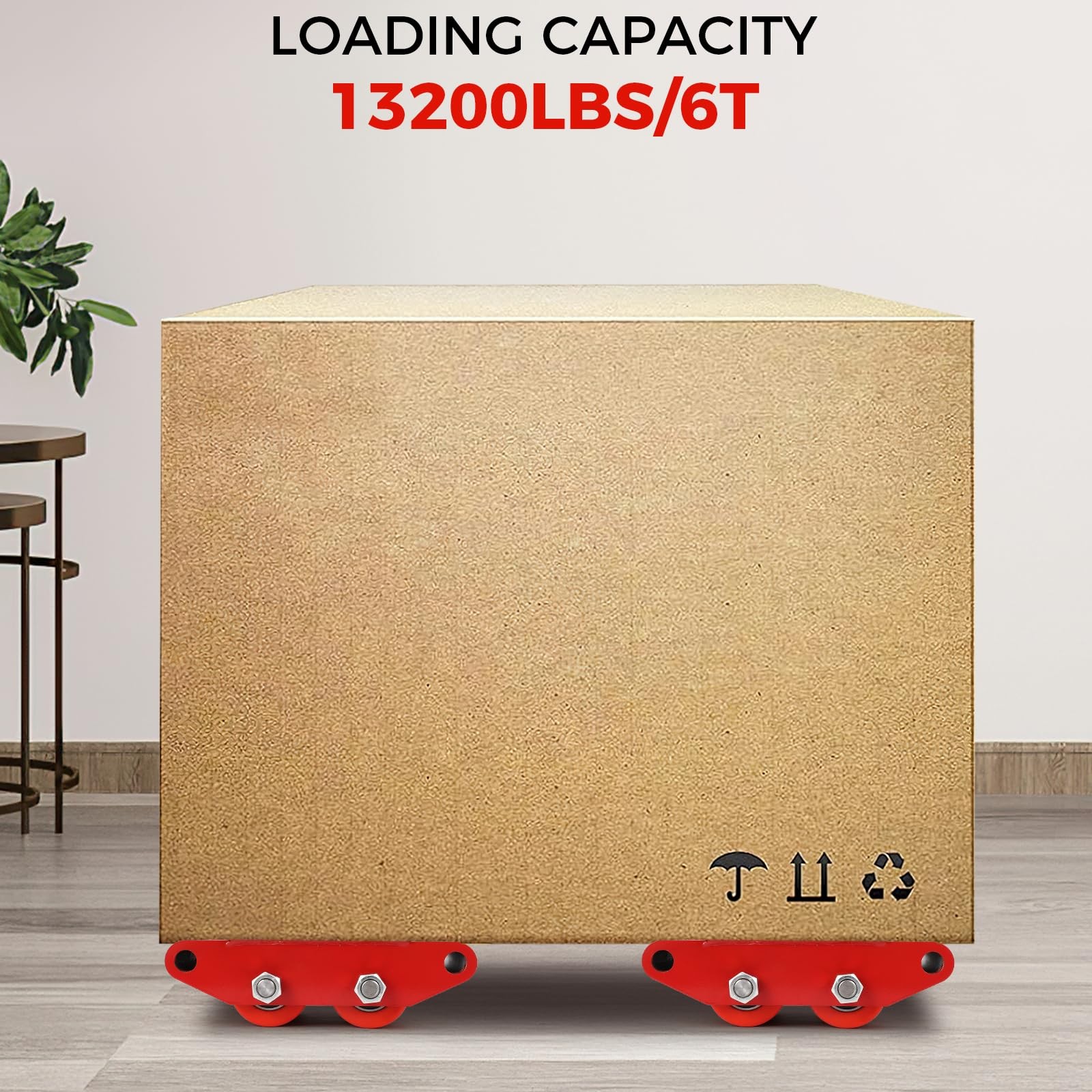 4PCS Machinery Mover 6T/13200lb Heavy Duty Machine Dolly Equipment Roller Skates