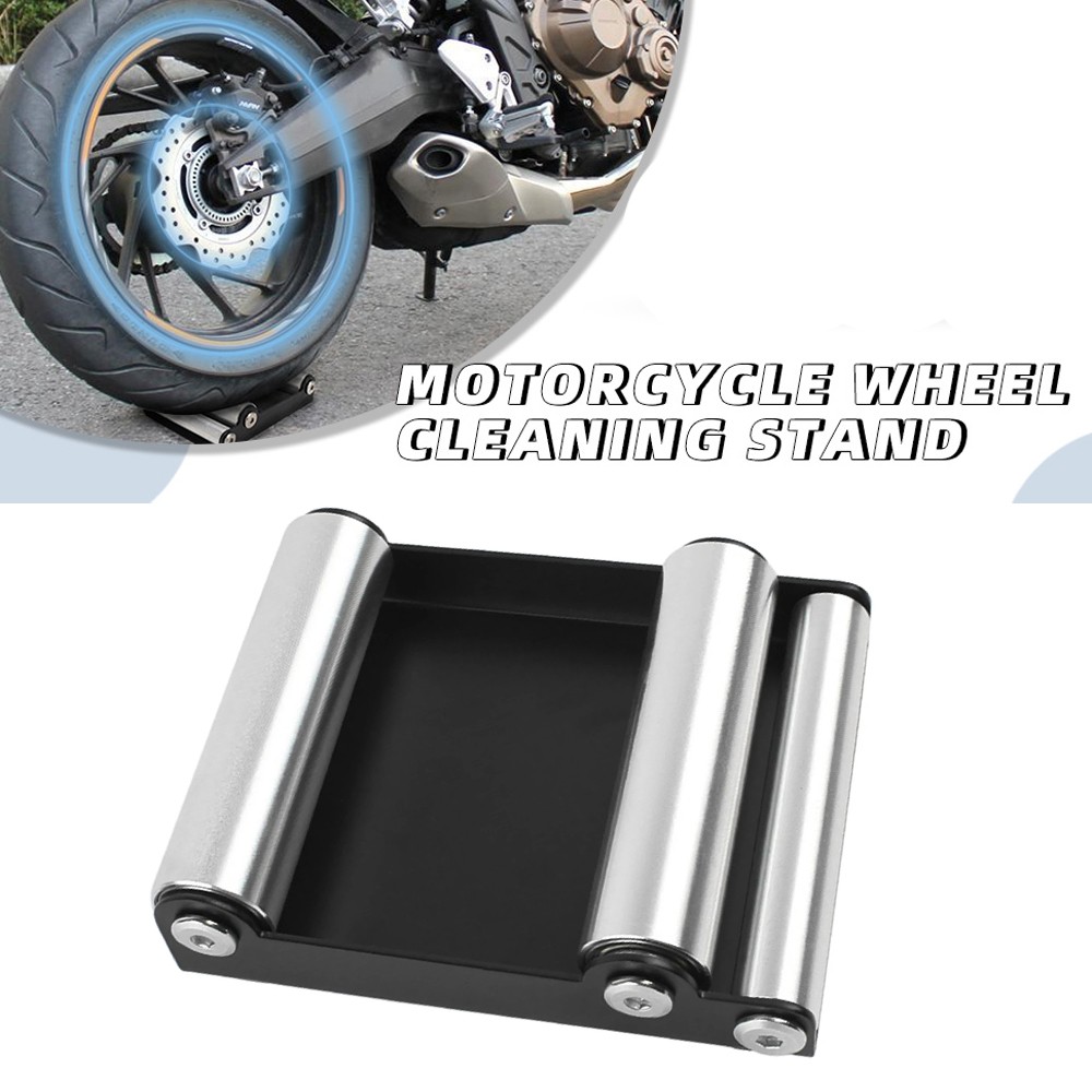 1pc Chain Clean Roller Ramp Lift Tire Wheel Cleaning Stand Tire Wash Bracket