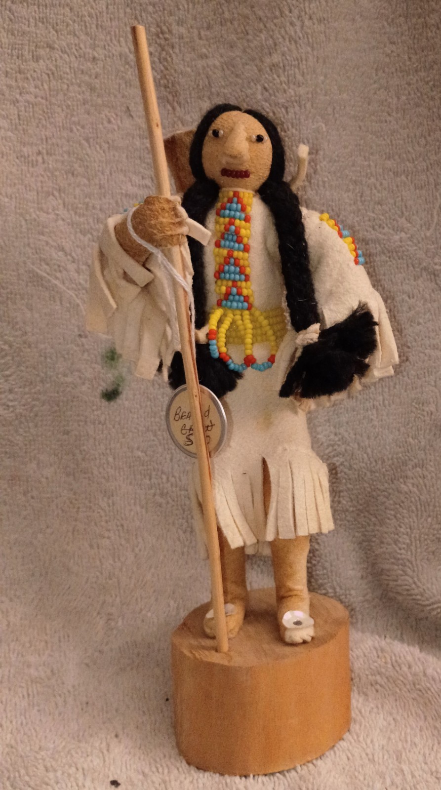 Wonderful Cecelia Ottogary Crow Doll Carrying A Gathering Basket With Walking St