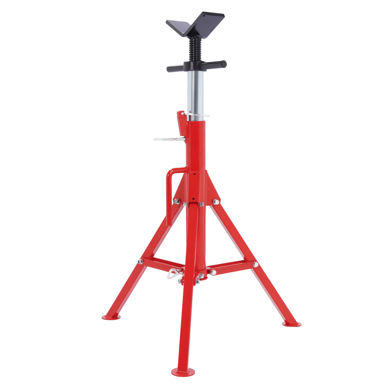 2500Lb Steel V-Head Pipe Stand Folding Tripod Pipe Jack Stand Height Pipe