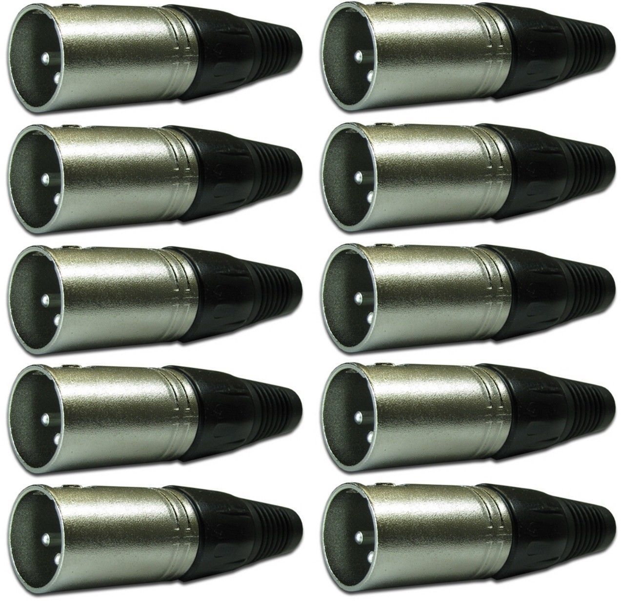 10 Pack - 3Pin XLR Male Audio Cable Connector Plug Solder Snake Mic Microphone