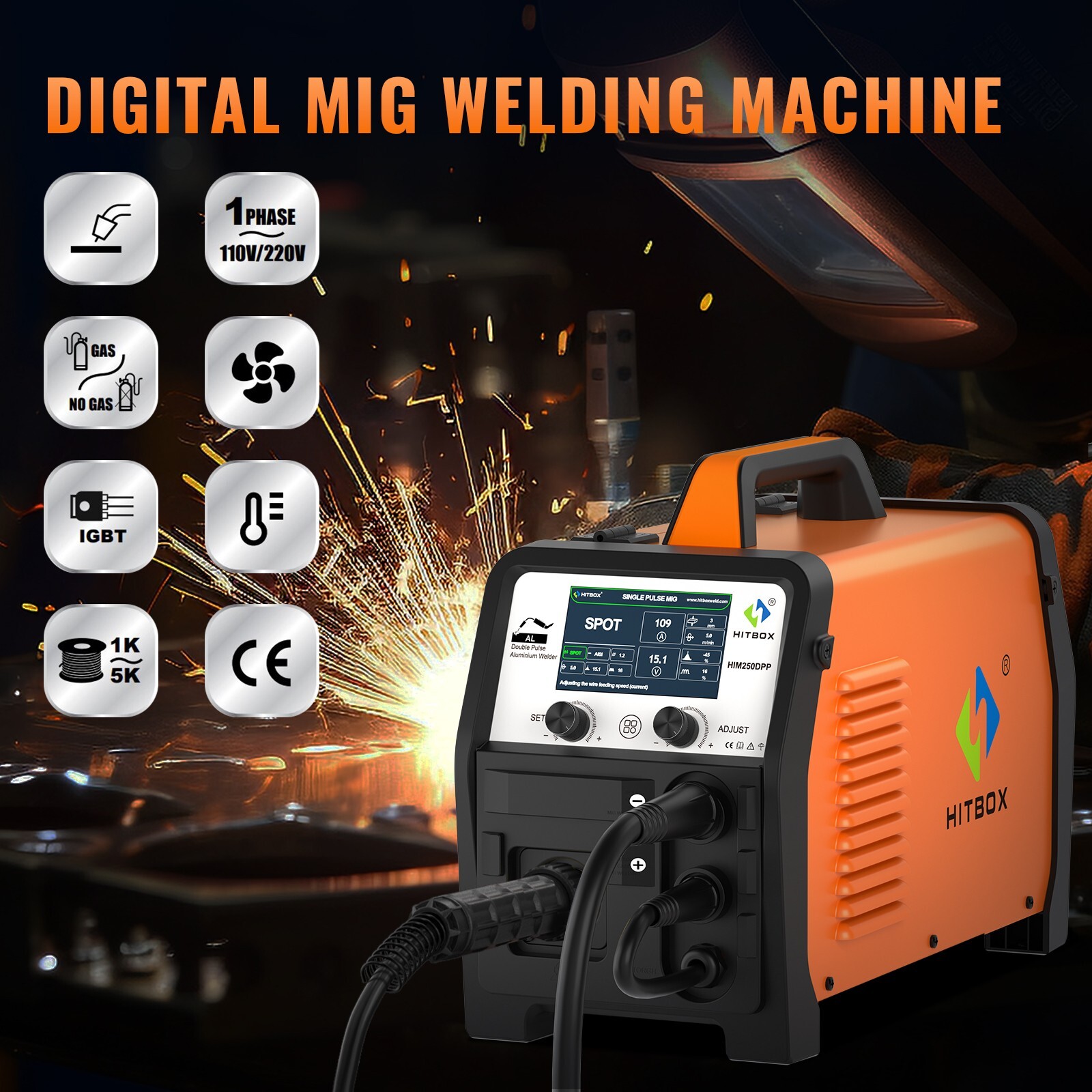 PRO MIG Welder 110/220V 200A MIG TIG MMA/Stick Welder Double pulse Weld Aluminum