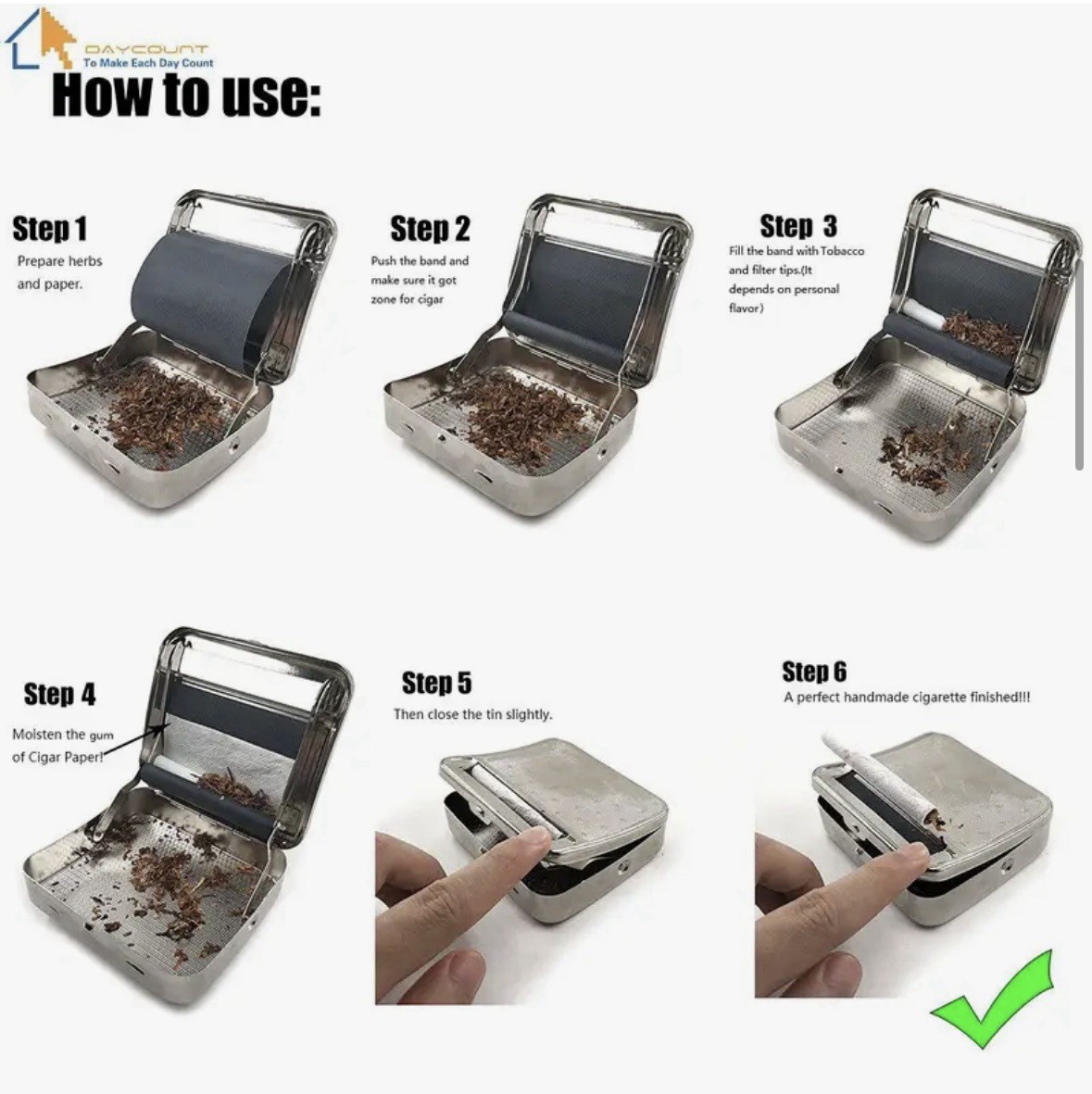 Zig-Zag Metal Cigarette Rolling Machine 70mm Easy Automatic Tobacco Roller BN