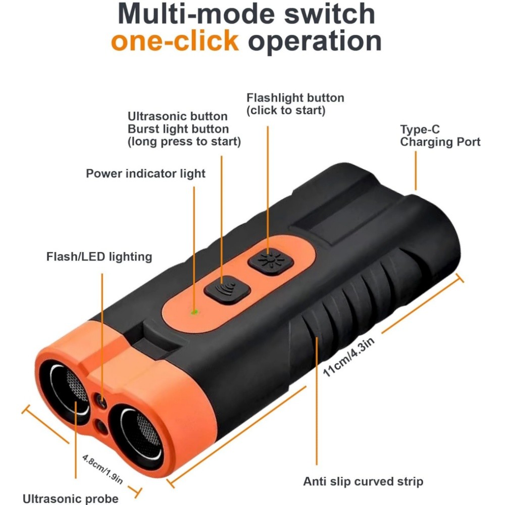 2026 Portable Ultrasonic Dog Repeller Stop Barking Anti Bark Device Rechargeable