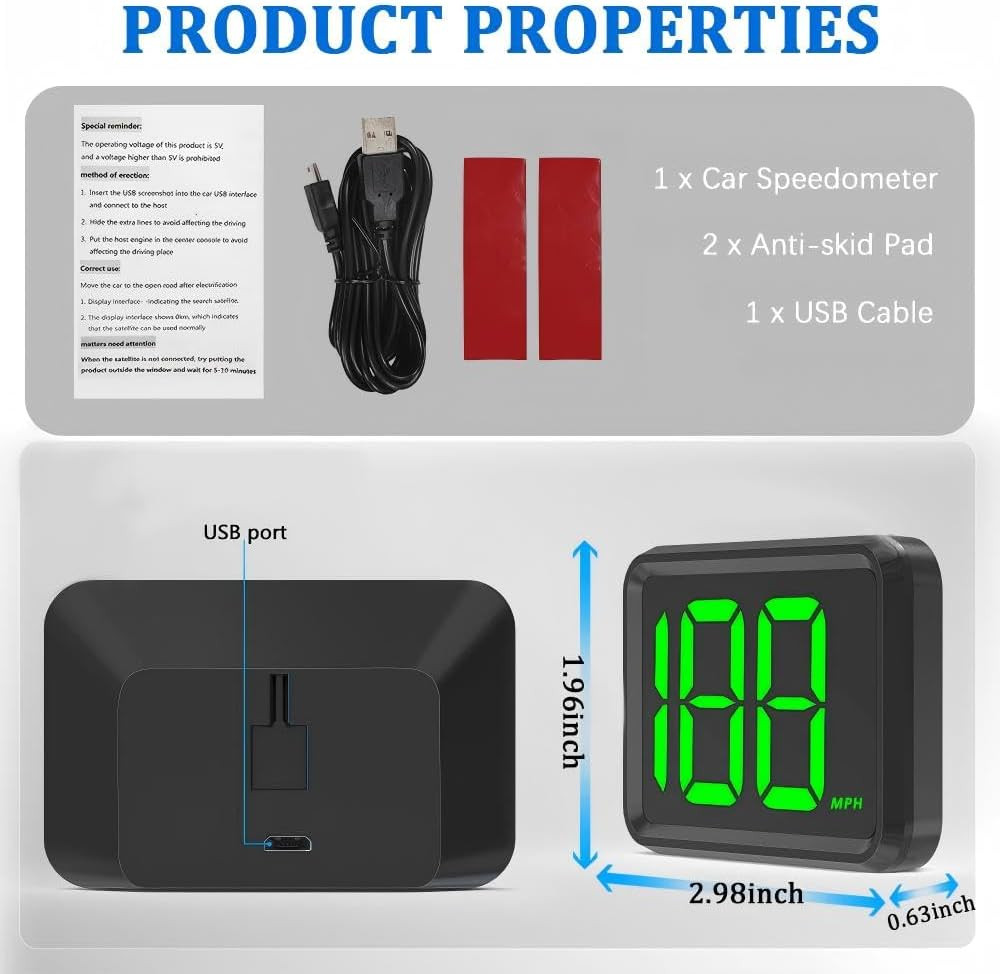 Heads up Display for Cars Windshield with MPH Speed,Hud Display Digital Speedome