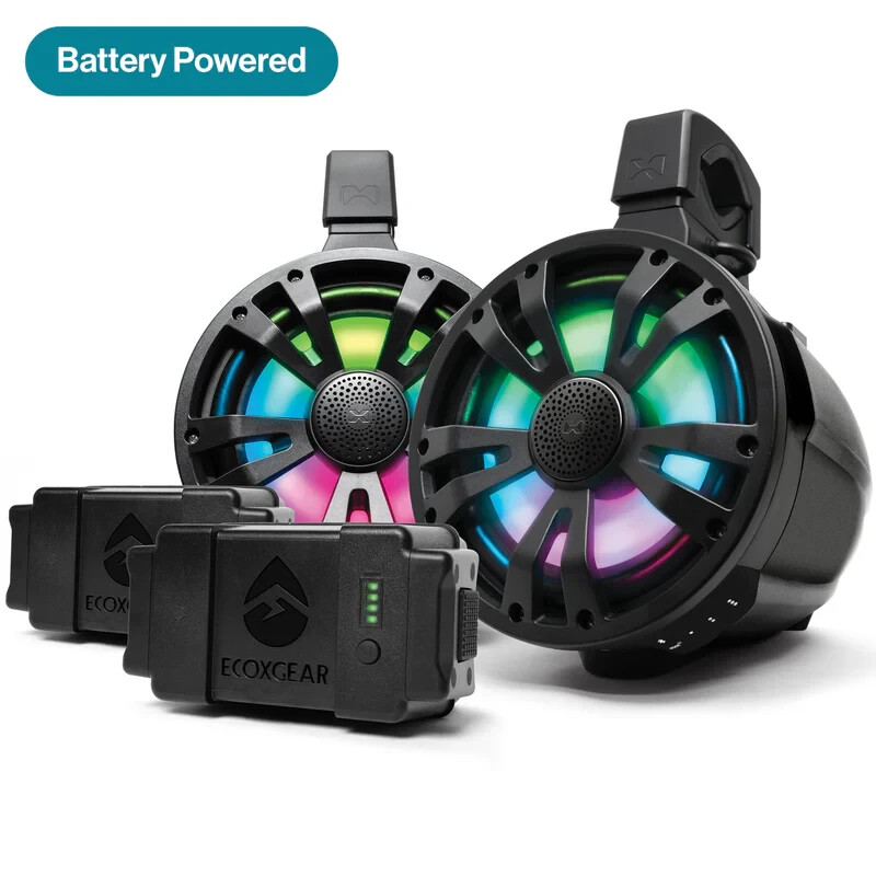 ECOXGEAR ExtremeTower Speakers TBB8 - Battery Powered Bluetooth Tower Speakers