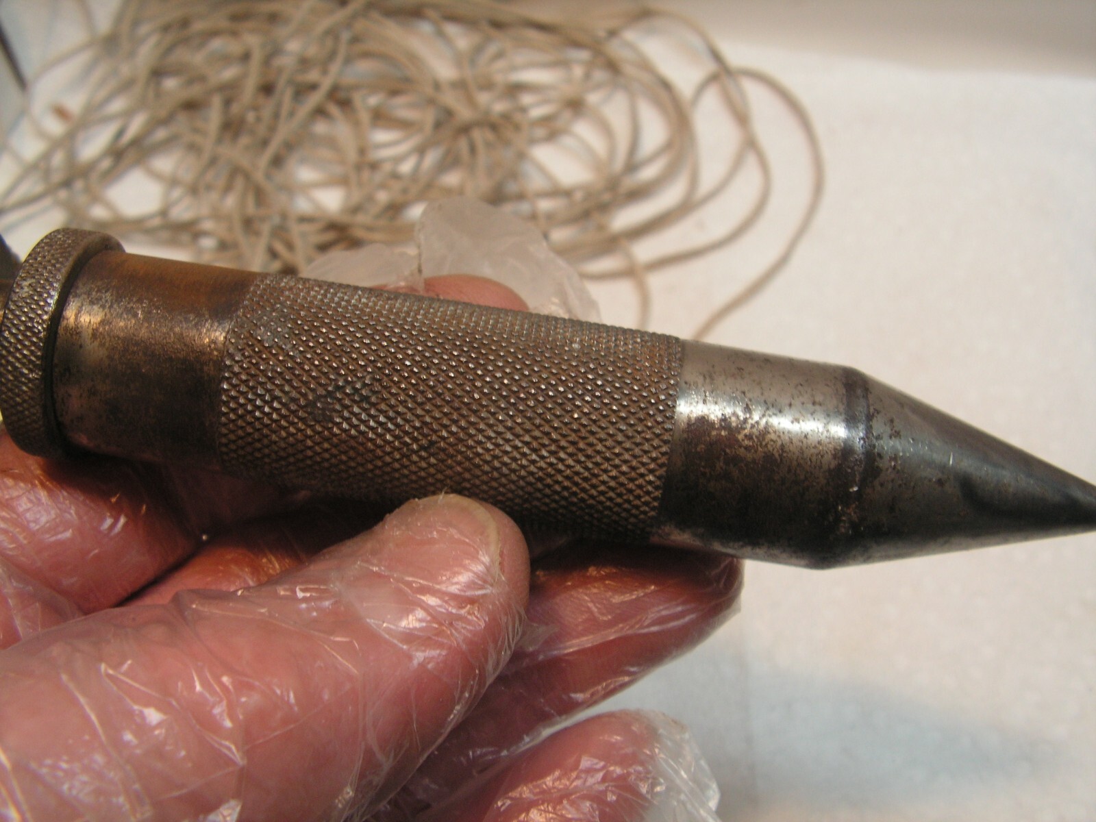 EMPTY NO MERCURY Vintage L.S. Starrett No. 87 Plumb Bob With Cord 27'