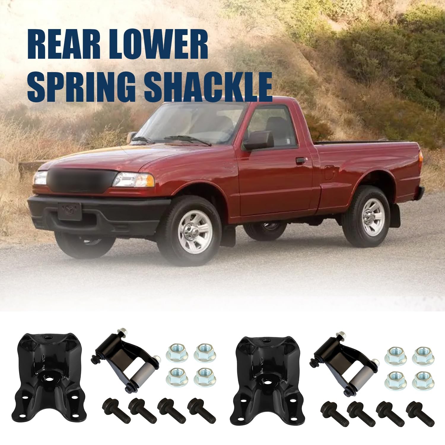 Rear Leaf Spring Shackle Hanger Bracket Kit Compatible with 1986-2011 Ranger ...