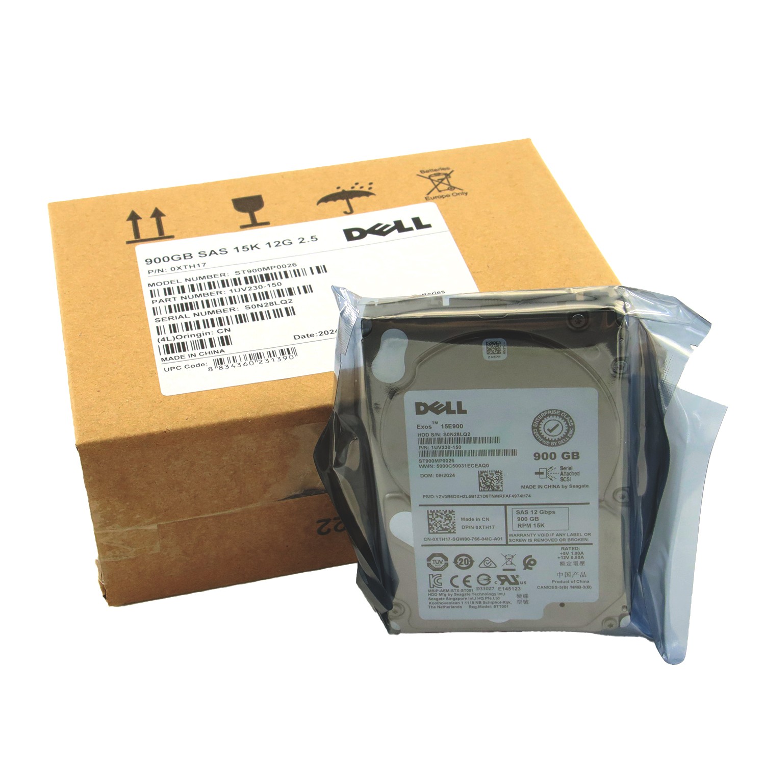 Dell 900GB SAS 15k 2.5" 12G HDD XTH17 Seagate ST900MP0026 in 3.5” Caddy New