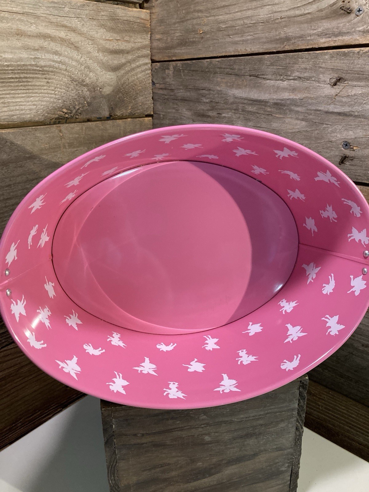 VTG Metal Easter Tin W/ Handles By Schylling 1996 Fairies Flowers