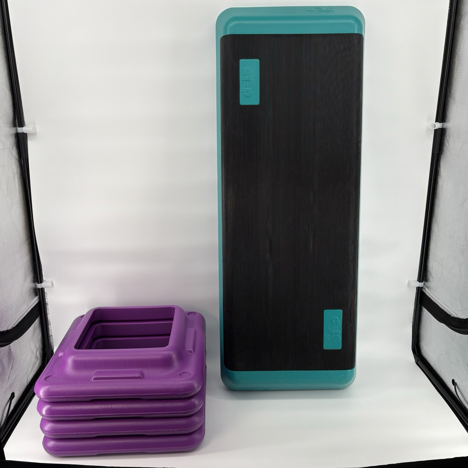 Vintage THE STEP Original Exercise 43" Aerobic Stepper w/ 4 Risers Free Shipping