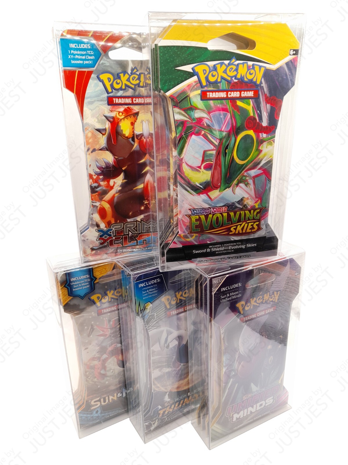 Pokemon Protective Clear Case for Sleeved Booster Packs (x10) w/ Removable Film