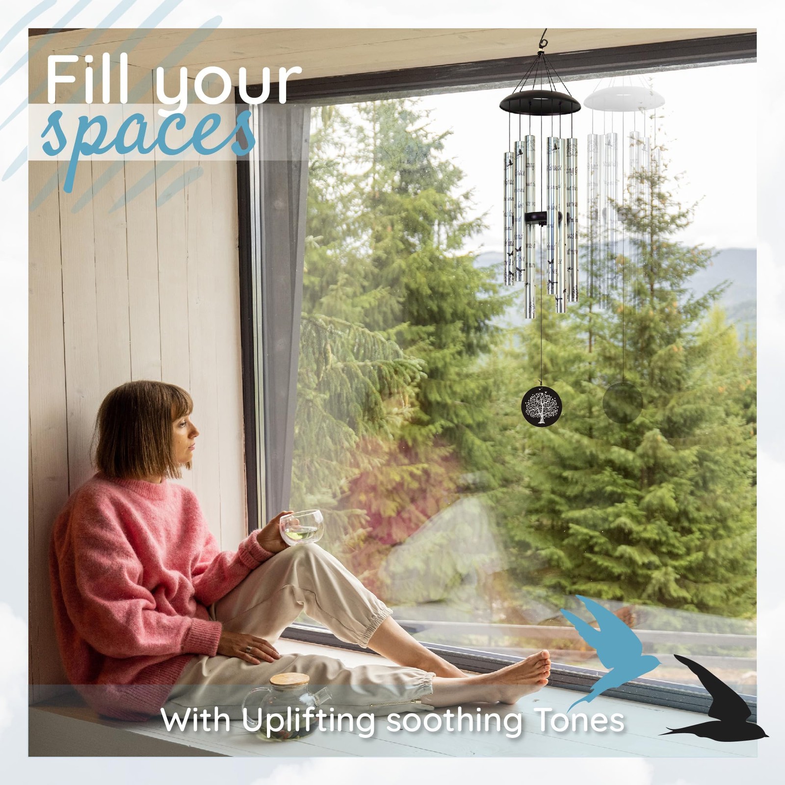 The Wind Chime CO Deep Tone Sympathy with 6 Andonized Silver