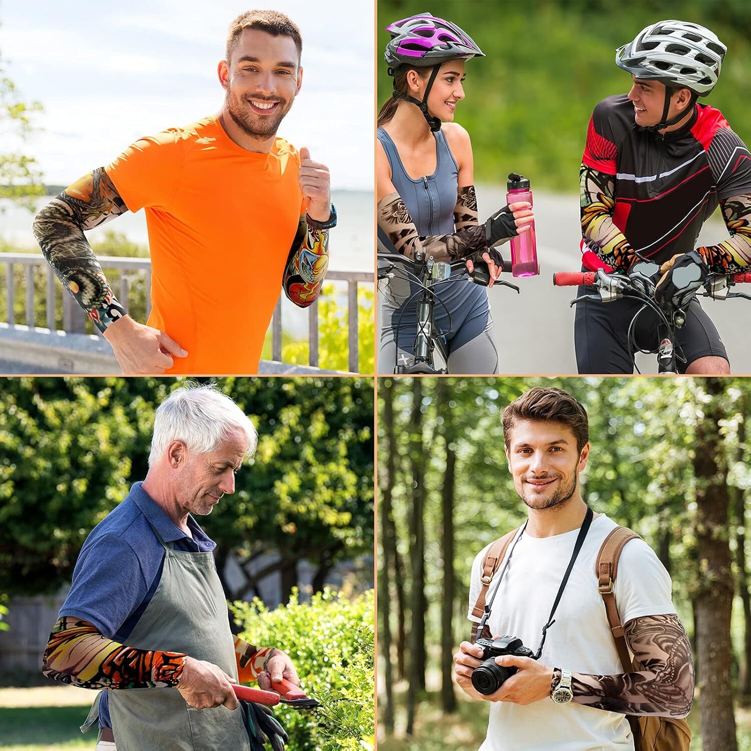 10PCS Tattoo Cooling Arm Sleeves Cover Outdoor Sport Summer UV Sun Protection US