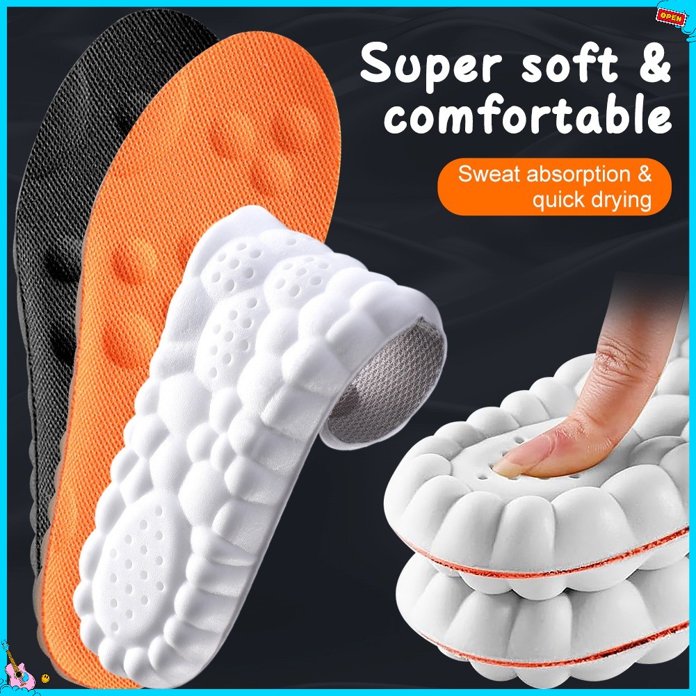 1/2/4Pairs 4D Memory Cloud Technology Insole Super Soft Ultra Comfort Foam Sport