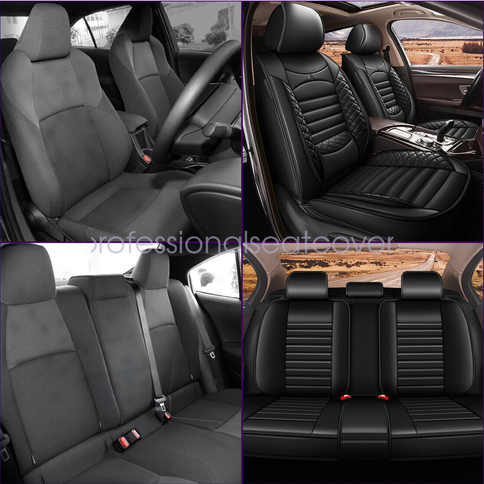 For Nissan Rogue 2010-2023 Full Set Car 5-Seat Covers Waterproof Leather Cushion