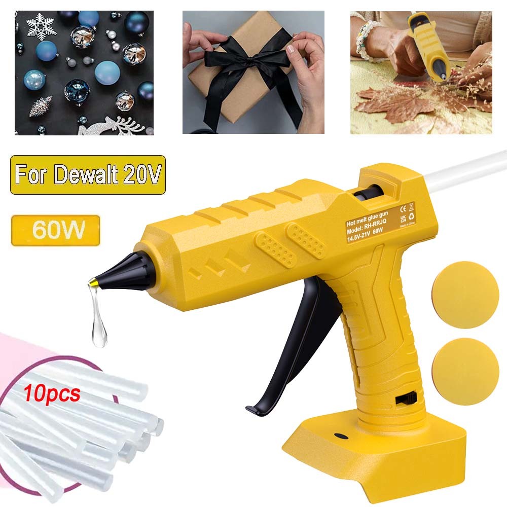 1X Cordless Hot Melt Glue Gun & 1~2X 8.0AH 20V Li-ion Battery For Dewalt NEW