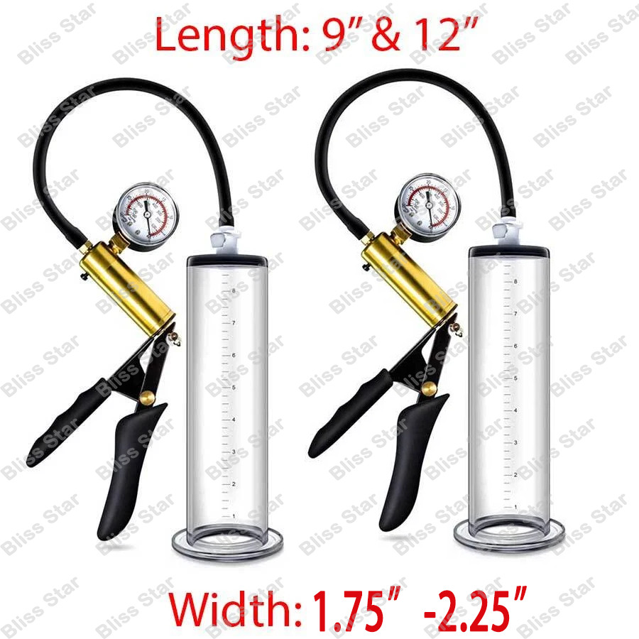 Vacuum Penis Pump Acrylic Cylinder Male Penis Enhancement Erectile Extend 9"-12"