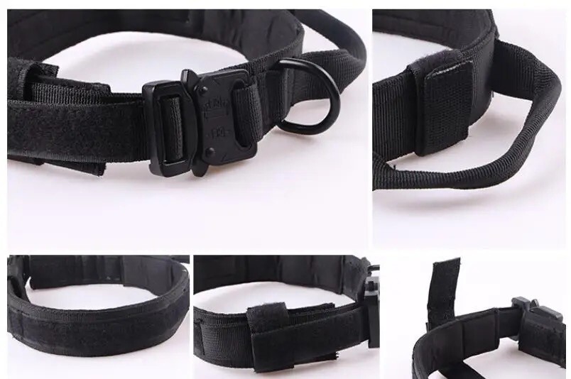 Tactical Dog Pet Collar Leash Heavy Duty K9 Military Service Canine Training Kit