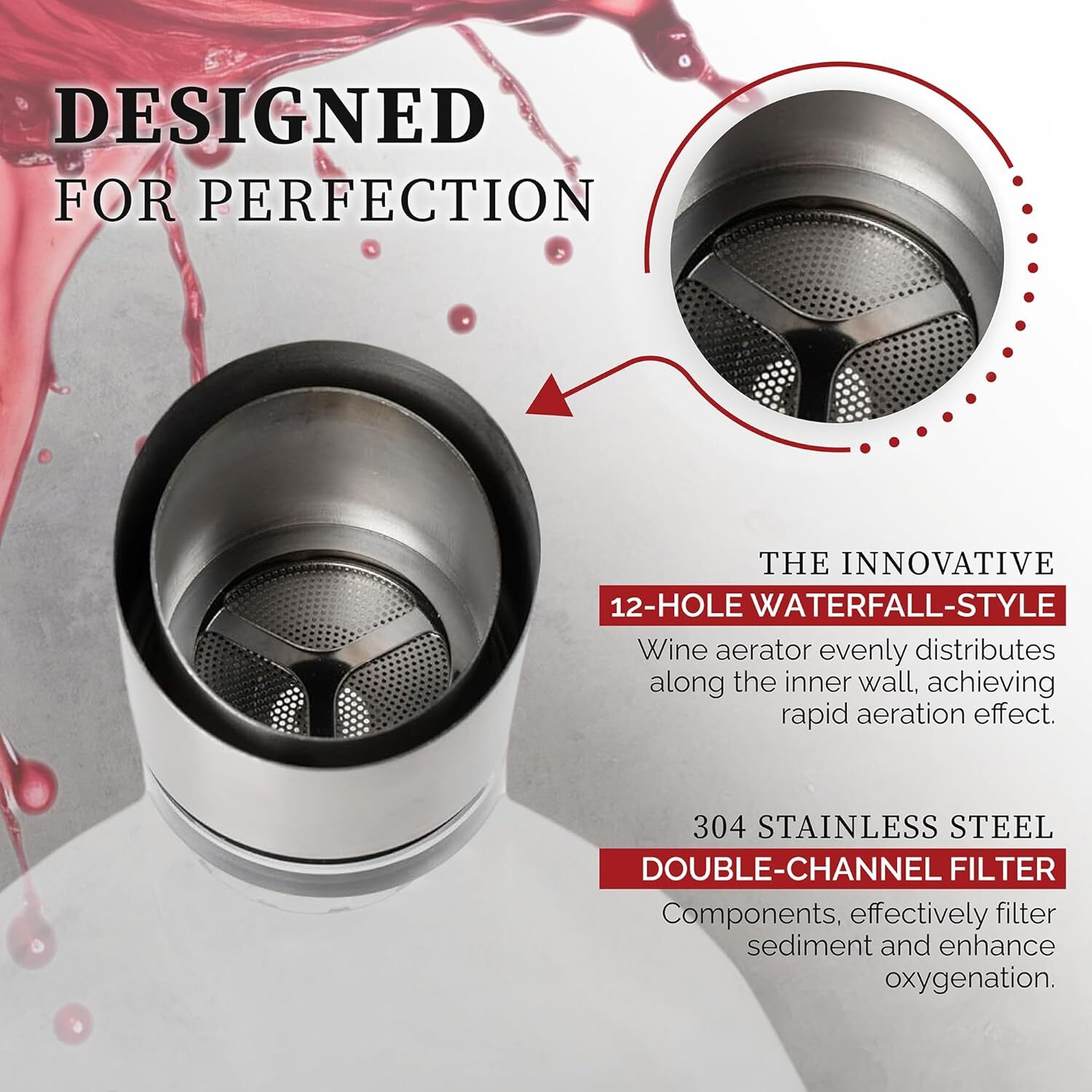 LEVARE Wine Decanter Set,Red Wine Carafe with Built-in-Aerator,Wine Aerator,W...