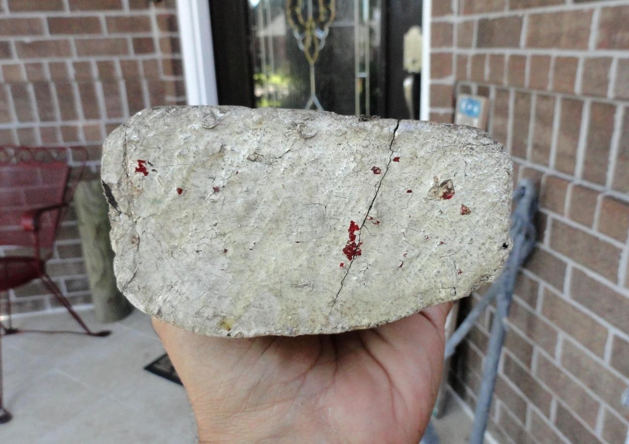 WEATHERED DISTRESSED WOOD Nautical Red & White Lobster Buoy E FL LANGILLE 11440