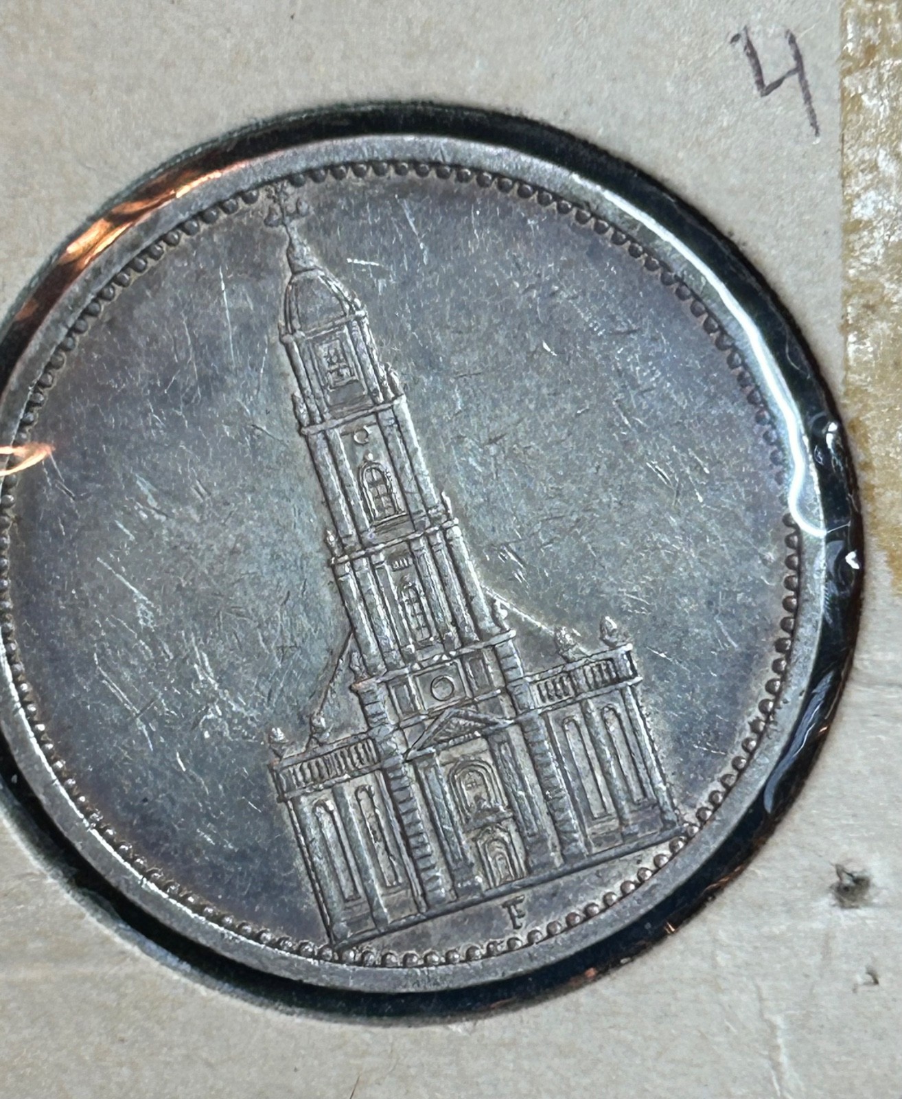 Lot of 4 WWII 5 Mark German Silver Coin Potsdam Reichsmark Fineness .900