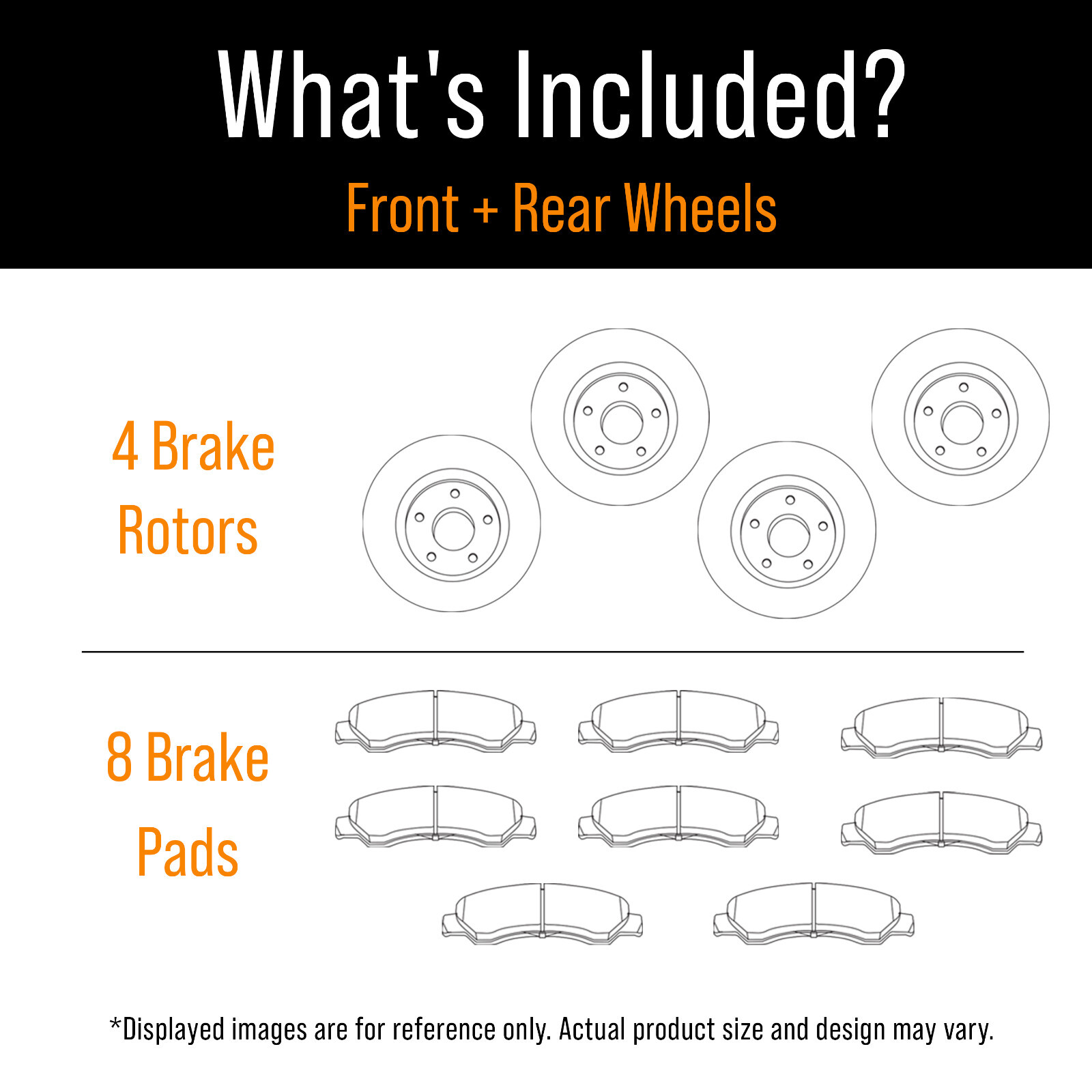 Front & Rear Drilled Slotted Rotors + Pads for Nissan Murano Pathfinder QX60