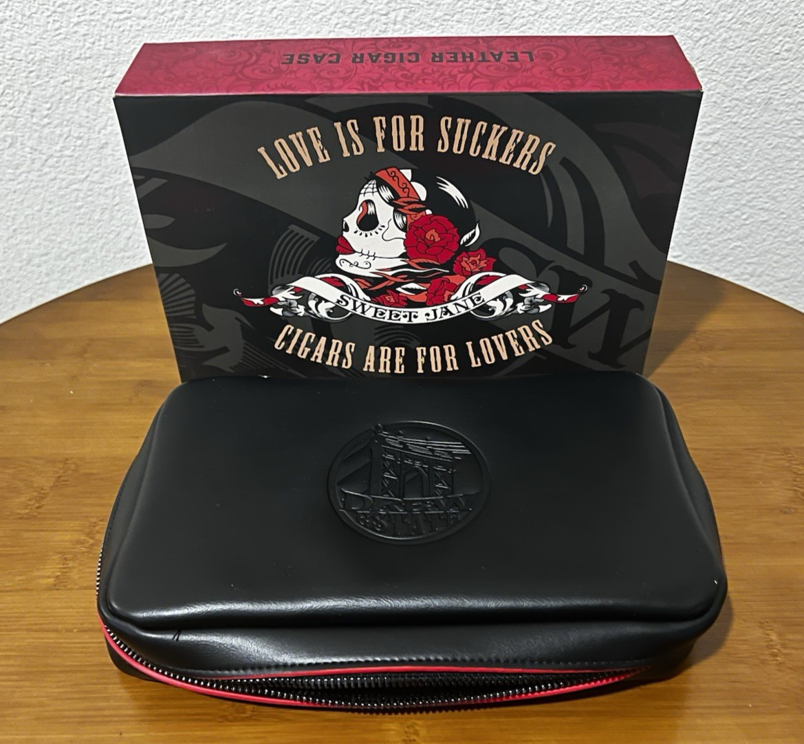 Drew Estate Leather Deadwood Sweet Jane Travel Cigar Case - Brand New w/Gift Box