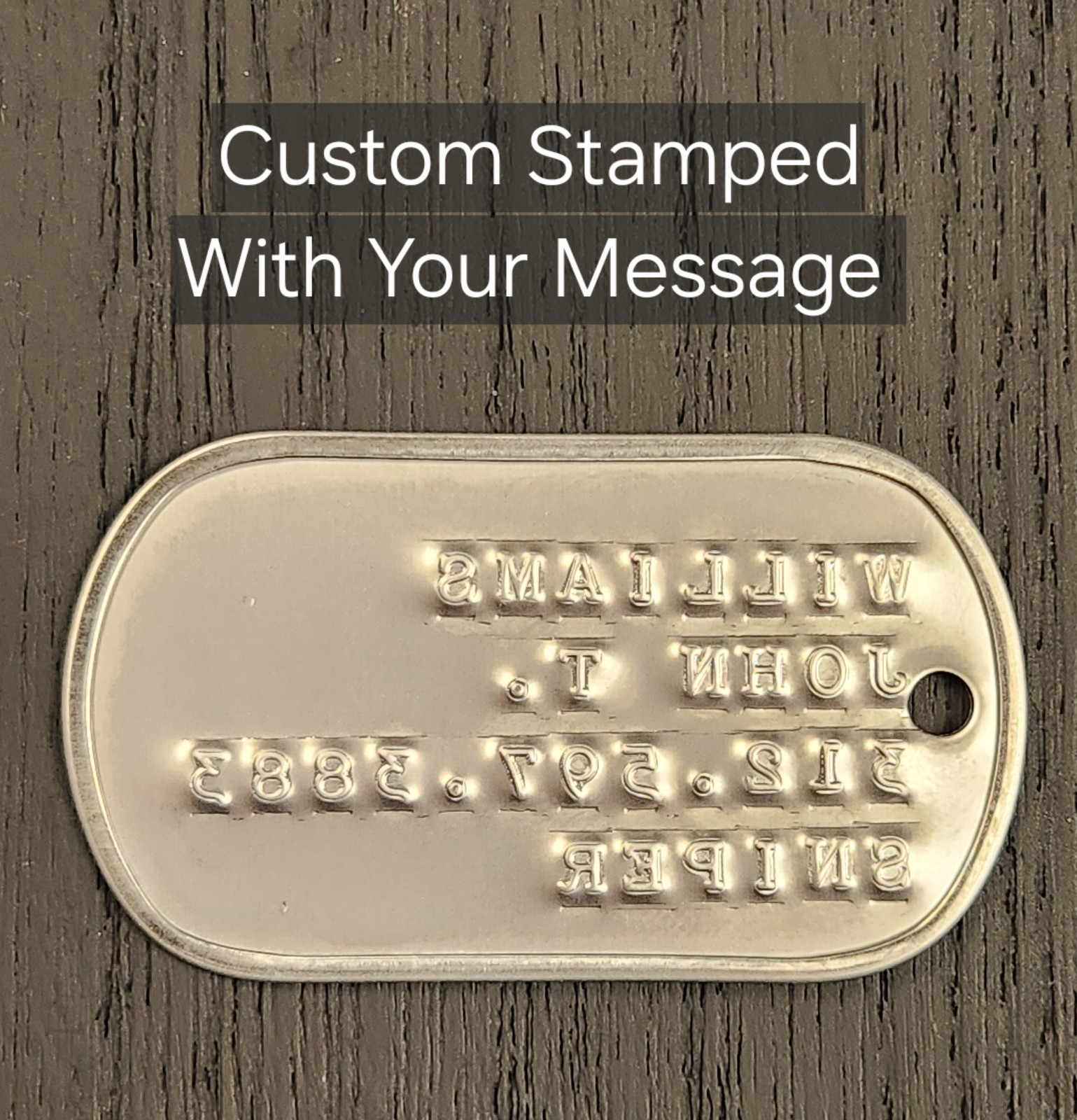 Custom Stamped Military Dog Tag Debossed Vintage Not Engraved Or Embossed WW2
