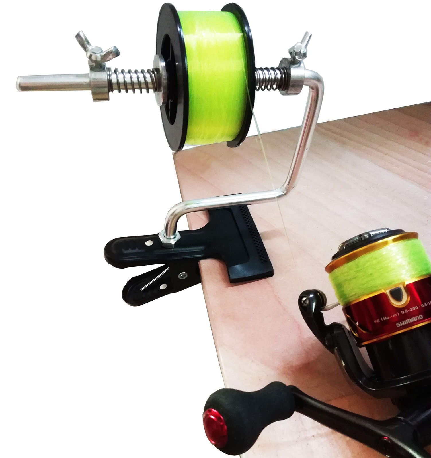 Fishing Line Spooler Silver Reel Winder Spool Tackle Winder spooling Station ...