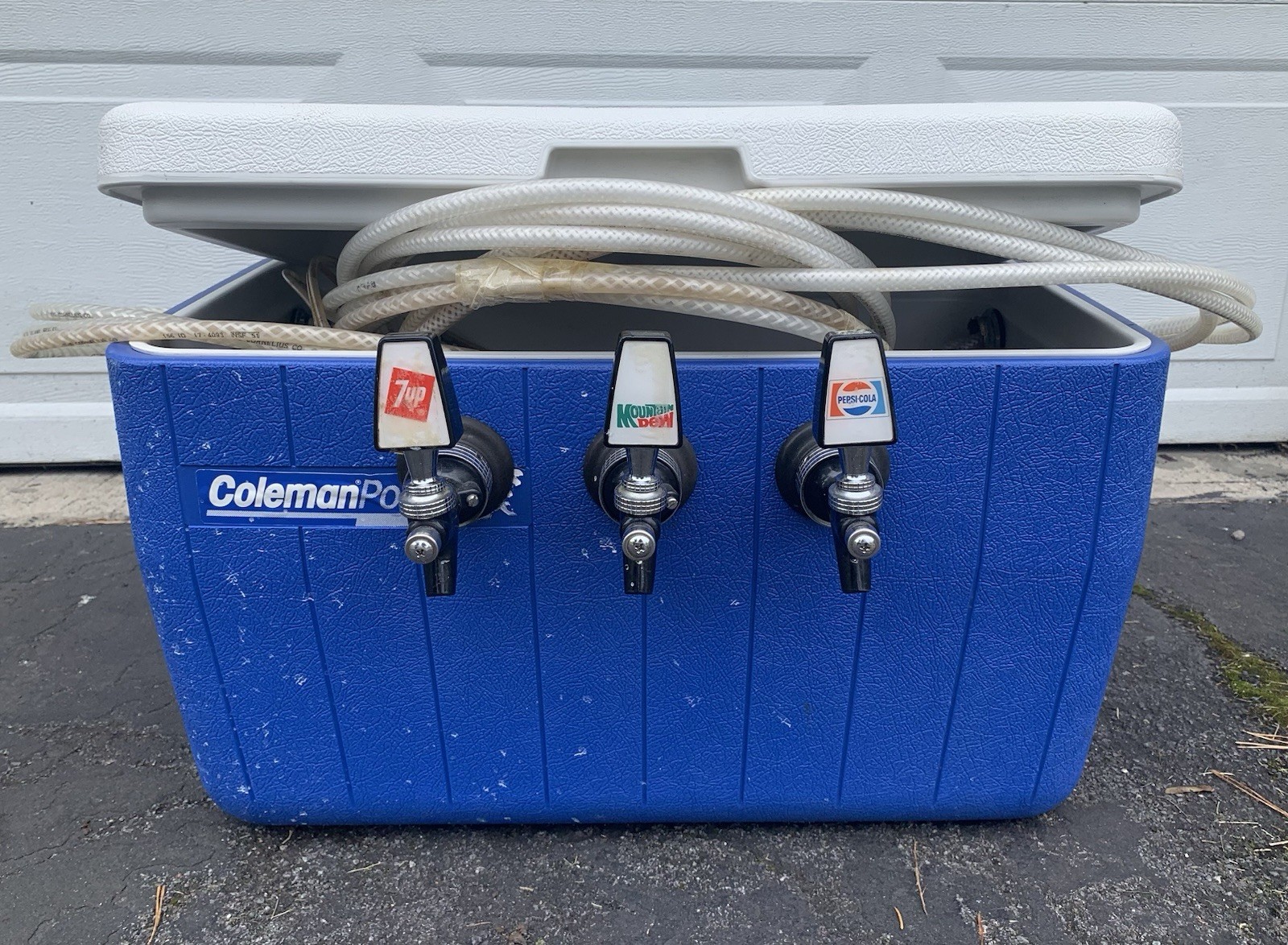 Jockey Box Coleman Cooler Pop w/ 3 Faucet Pepsi 7up Mountain Dew 5248-5286-5296