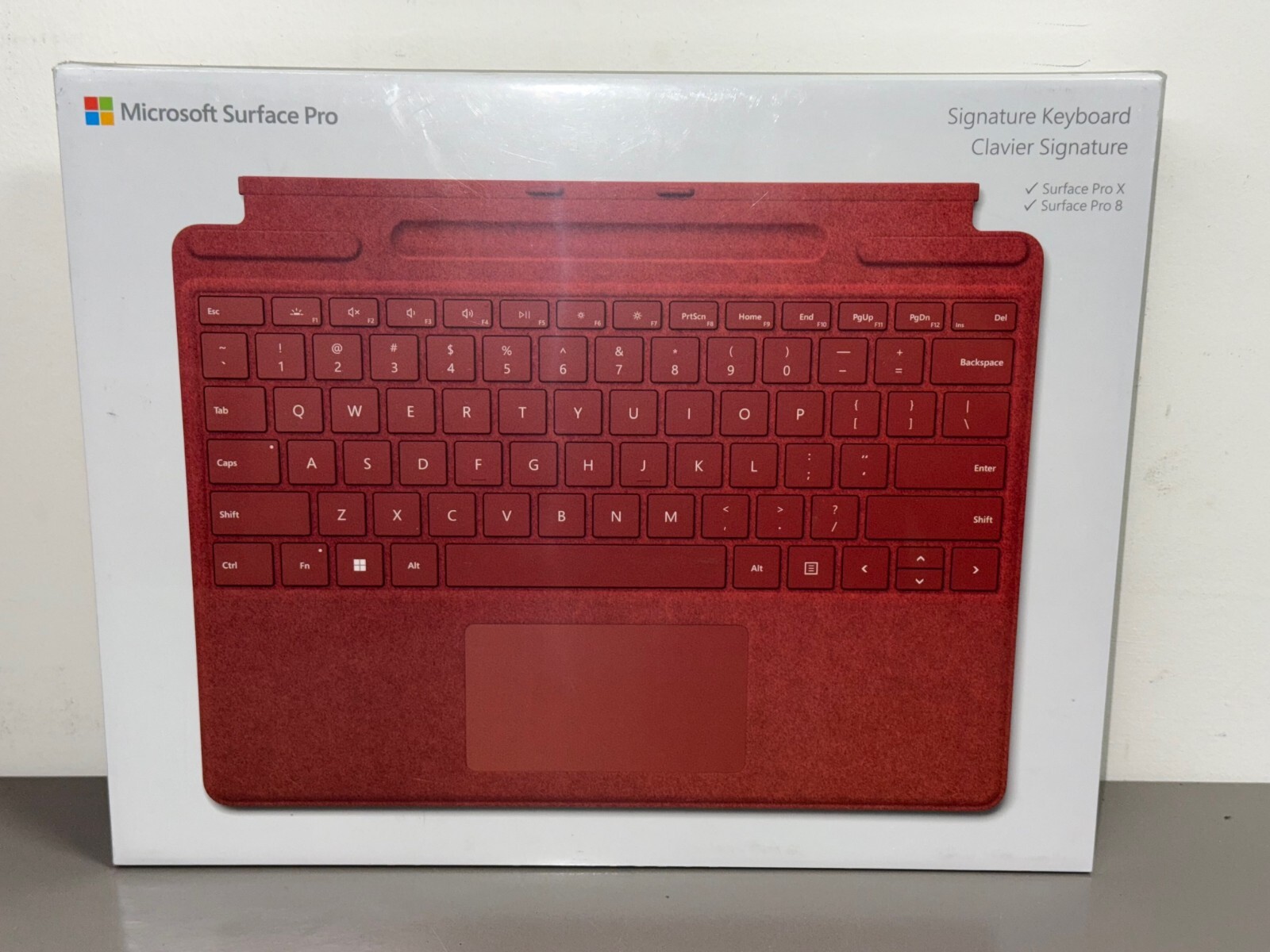 Sealed Microsoft Surface Keyboard Poppy Red English French Bilingual 8XA-00022