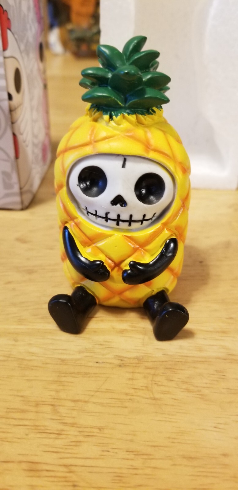 FURRYBONES Pina the Pineapple Figurine Skull in Costume in box