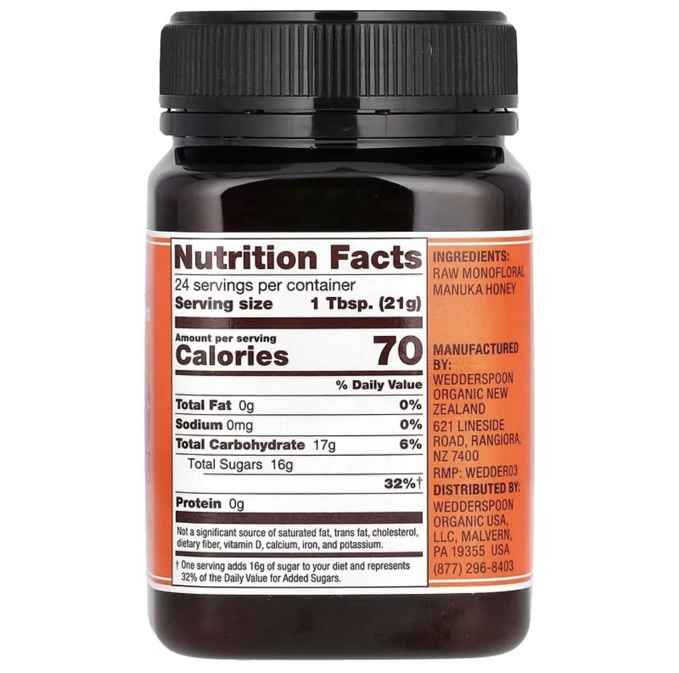 Wedderspoon, Raw Monofloral Manuka Honey, KFactor 16, 8.8 oz (250g) BB MAR 2028+