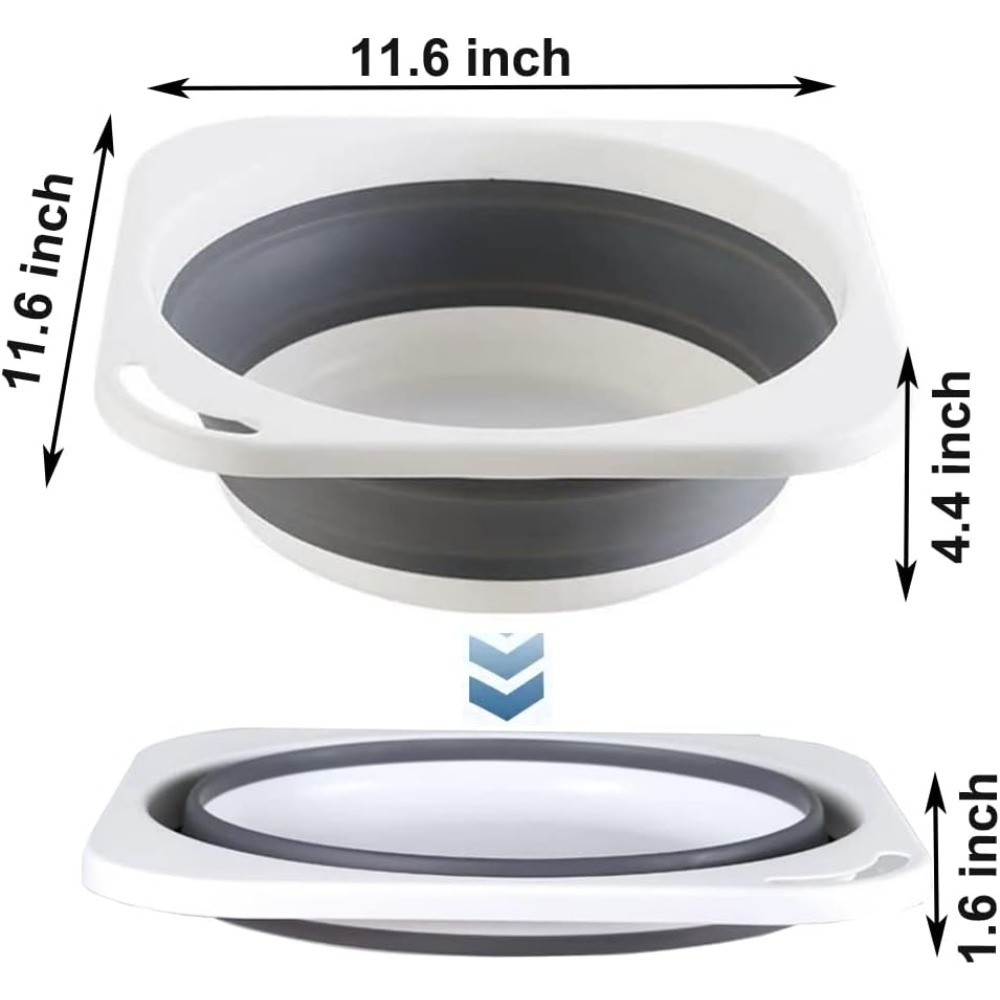 Collapsible Plastic Wash Basin 5L 1.4 Gallon Foldable Dishpan Small Bathtub