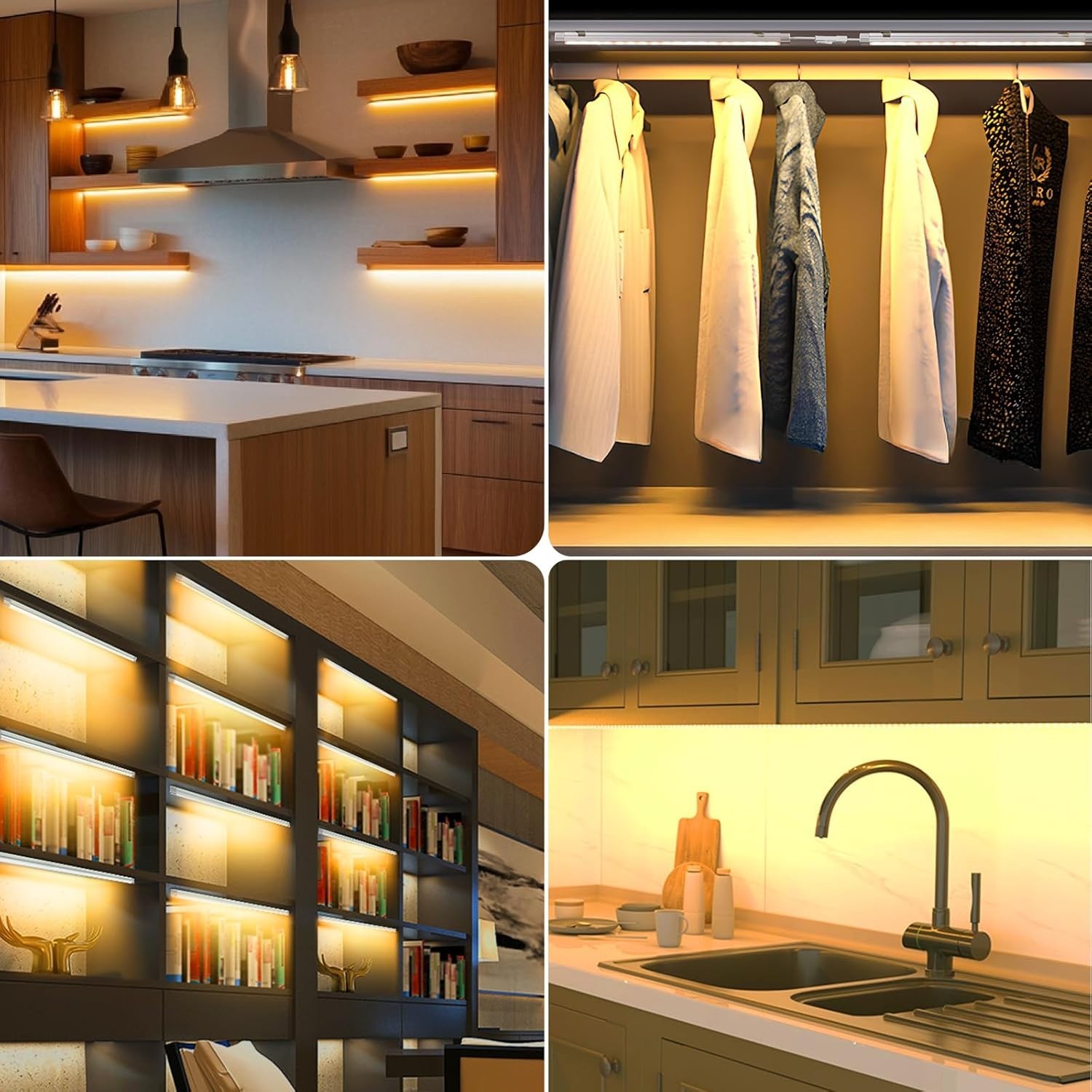 Under Cabinet Lighting,Dimmable Under Counter Lights 120V Plug in & Hardwired