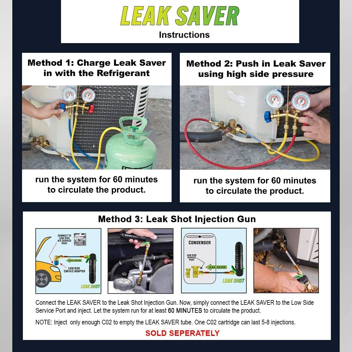 Leak Savers Direct Inject Acid Scavenger HVAC System Acid Treatment Neutralizer