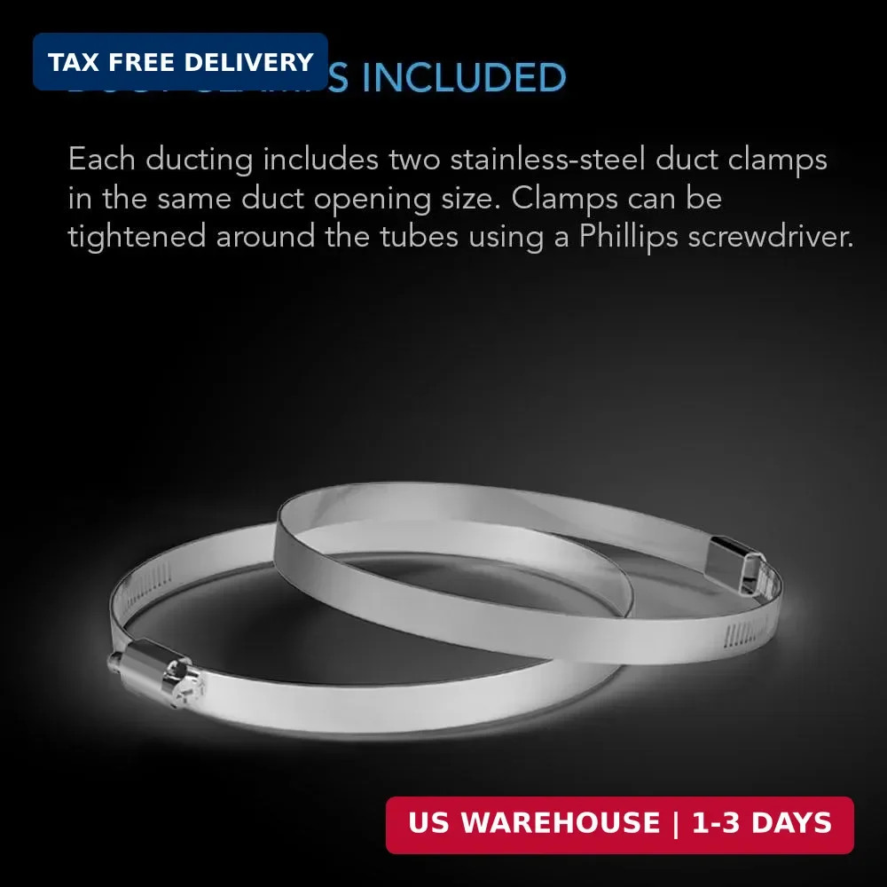 AC Infinity Flexible 8-Inch Aluminum Ducting, Heavy-Duty Four-Layer Protection,