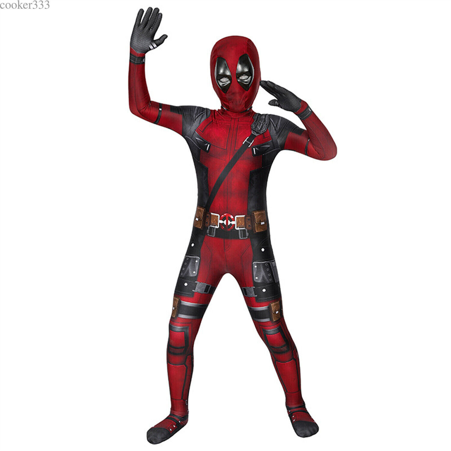 Deadpool Costume Cosplay Halloween Kids Bodysuit Boys Fancy Dress Party Red 2024