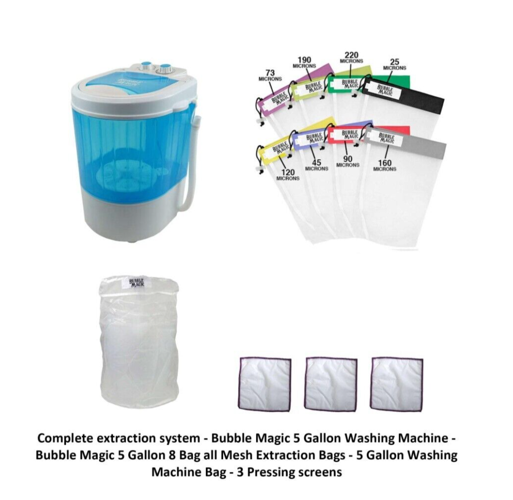 Bubble Magic Washing Machine 5 Gal-8 Bag 5 Gal Extraction Bags-3 Screen/5 G. Bag